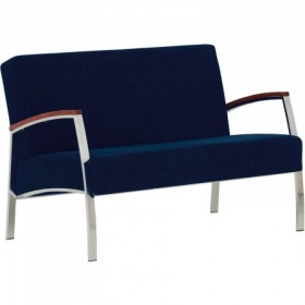 Кресло INCANTO (Инканто) Duo chrome двухместный с деревянными накладками