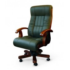 Кресло руководителя Мурано кожа, зеленое