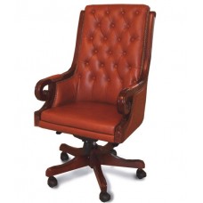 Кресло руководителя Роял кожа, коричневый виски