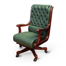 Кресло руководителя Сорренто кожа, зеленое