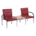 Купить Кресло STAFF-2 T chrome S двухместное со столиком с мягкими подлокотниками