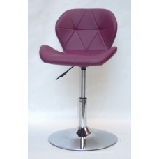 Кресло барное Invar (Инвар) хромированная база, кожзам пурпурный (62)