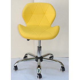 Кресло офисное Invar (Инвар) хромированная база, экокожа, желтый (12)