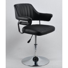 Кресло JEFF (ДЖЕФ) BASE с подлокотниками на хромированном блине, экокожа черная