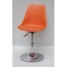 Кресло барное Milan (Милан) хромированная база, кожзам оранжевый (70)