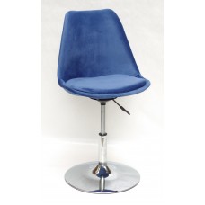 Кресло барное Milan (Милан) хромированная база, бархат синий В (1)