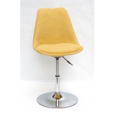 Кресло барное Milan (Милан) хромированная база, шенилл желтый G (100)