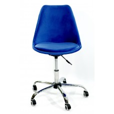 Кресло офисное Milan (Милан) хромированная база, бархат синий В (1)