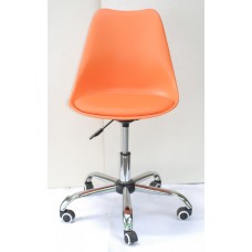 Кресло офисное Milan (Милан) хромированная база, экокожа, оранжевый (70)