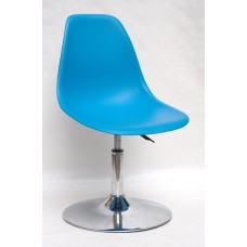 Кресло барное Nik (Ник) хромированная база, пластик голубой (51)