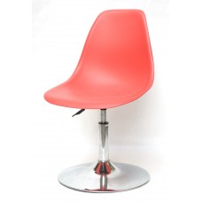 Кресло барное Nik (Ник) хромированная база, пластик красный (05)