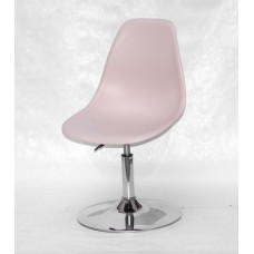 Кресло барное Nik (Ник) хромированная база, пластик розовый (63)