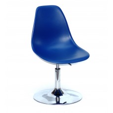Кресло барное Nik (Ник) хромированная база, пластик синий (54)