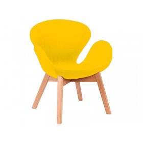 Кресло Сван желтое, мягкое