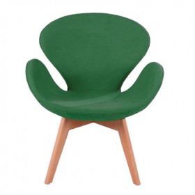 Кресло Сван зеленое, мягкое